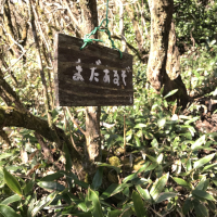 疲れ果てた登山道にぶら下がる「まだあるぞ」の標識