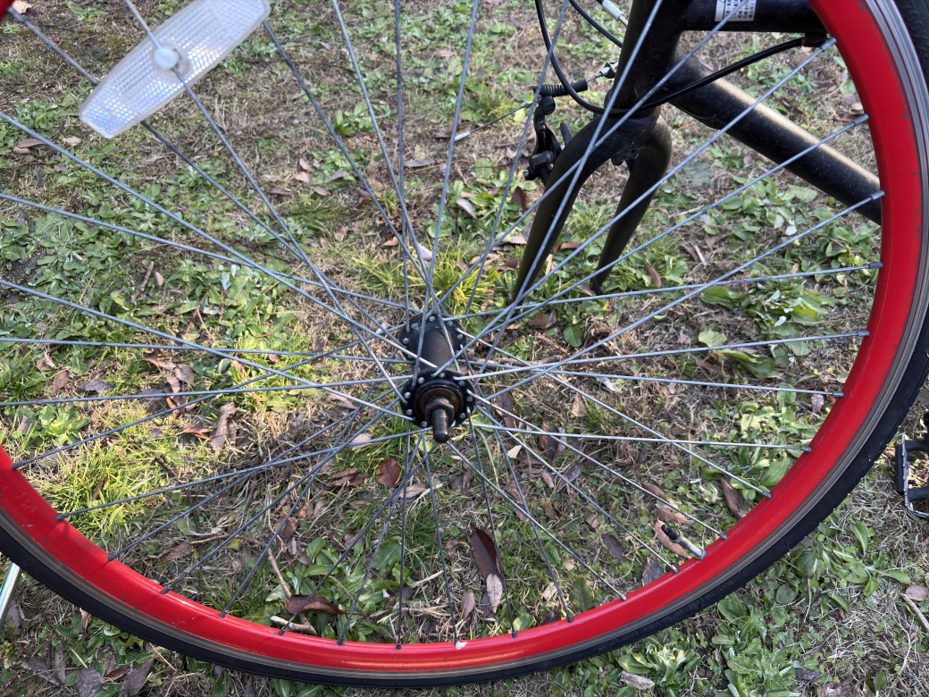 前輪を取り外したところ