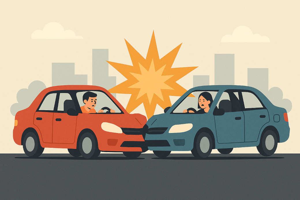 自動車事故のイラスト